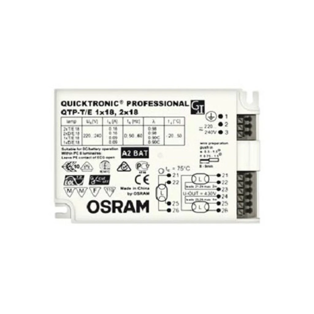 11019512001001 Osram Elektronık Balast Qtp-T/E 1X18/2X18 4008321181619 - Görsel 1