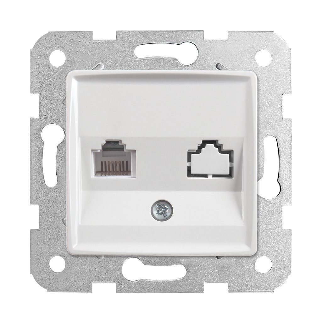 14011001055055-2 Viko Meridian/ Karre Beyaz Data Prizi Jacksız ( Düğ/Kap.) Mekanizma ve Çerçeve Hariç 90967062 - Görsel 1