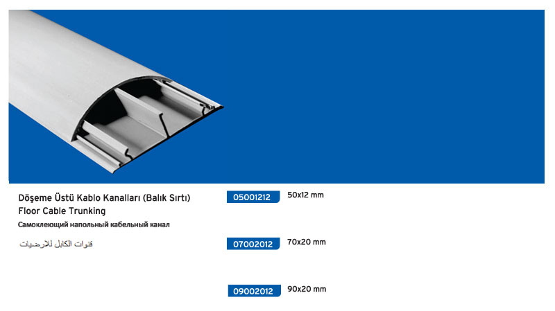 151_t Yapışkan Bantlı Döşeme Üstü Kablo Kanalları ( Balık Sırtı ) - Görsel 1