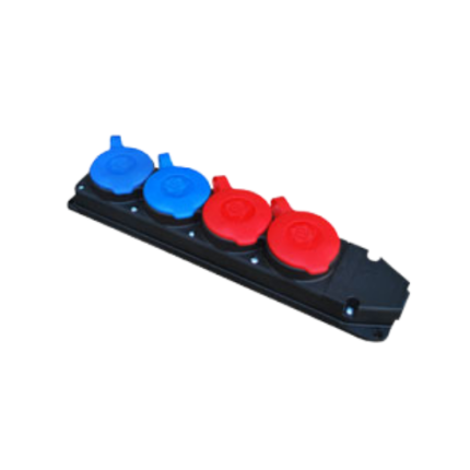 2 x 1/16A. + 2 x 3/25A. Kauçuk 4 lü Grup Priz