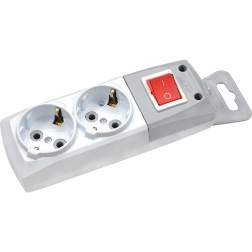 2'li Topraklı Anahtar Grup Priz 2'li Topraklı Anahtar Grup Priz - Görsel 1