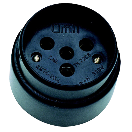 325A. Trifaze Plastik Duvar Priz 3/25A. Trifaze Plastik Duvar Priz - Görsel 1