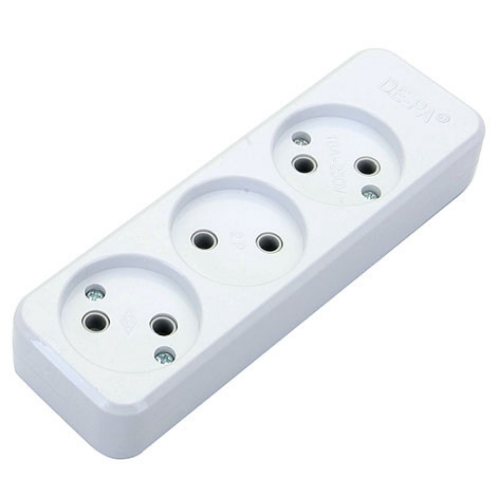 3'lü Topraksız Grup Priz 3'lü Topraksız Grup Priz - Görsel 1