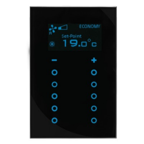 GTS Sense Dokunmatik Termostatlı 10 kanal Anahtar, Kare Siyah GTS Sense Dokunmatik Termostatlı 10 kanal Anahtar, Kare Siyah - Görsel 1