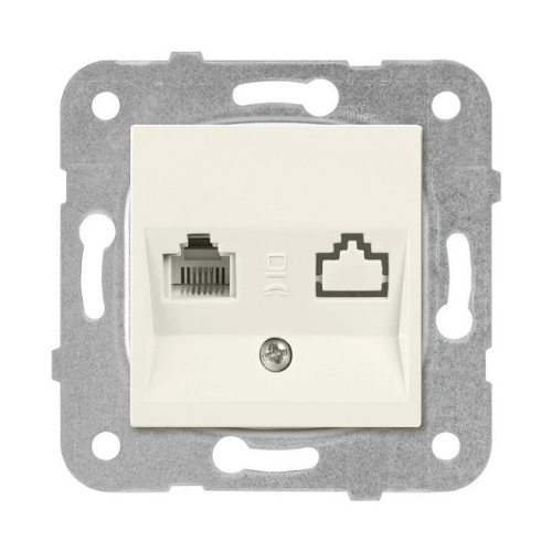 Viko Meridian Karre Krem Data-Nümeris Telefon Prizi (Rj45 Cat5E - Rj11) (Mek+DüğKap.) Çerçeve Hariç 90967235 Viko Meridian/ Karre Krem Data-Nümeris Telefon Prizi (Rj45 Cat5E - Rj11) (Mek+Düğ/Kap.) Çerçeve Hariç 90967235 - Görsel 1