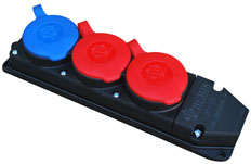 2 x 1/16A. + 3/25A. Kauçuk 3 lü Grup Priz