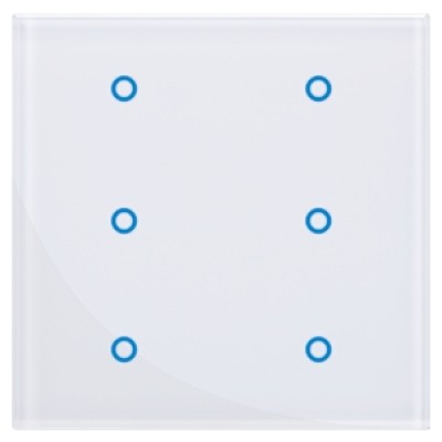 GTS Sense Dokunmatik Anahtar, 6 Buton, Kare Beyaz