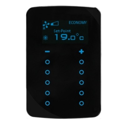 GTS Sense Dokunmatik Termostatlı 10 Kanal Anahtar, Oval Siyah