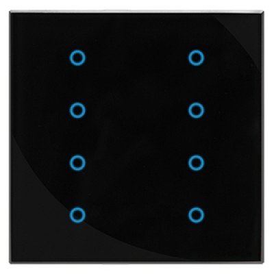 GTS Sense Dokunmatik Anahtar, 8 Buton, Kare Siyah