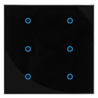 GTS Sense Dokunmatik Anahtar, 8 Buton, Kare Siyah