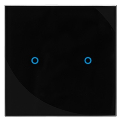 GTS Sense Dokunmatik Anahtar, 2 Buton, Kare Siyah