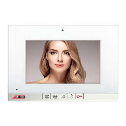 Audio 7 inç Görüntülü Diyafon Şubesi Dokunmatik Beyaz