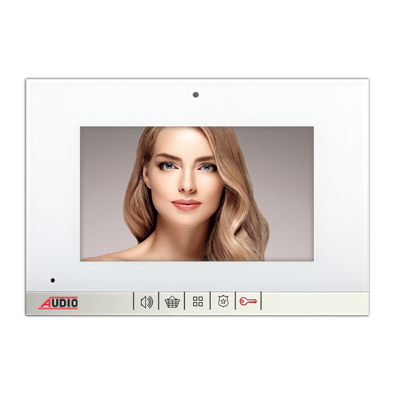 Audio 7 inç Görüntülü Diyafon Şubesi Dokunmatik Beyaz