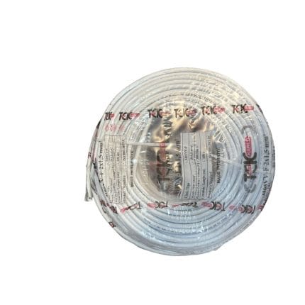Tek Kablo 2x1,5 mm² TTR H05VV-F Beyaz Çok Damarlı Kablo