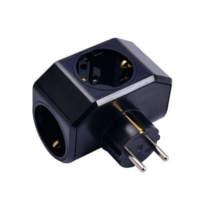 VİKO Yonca Plus Siyah Üçlü Topraklı Priz