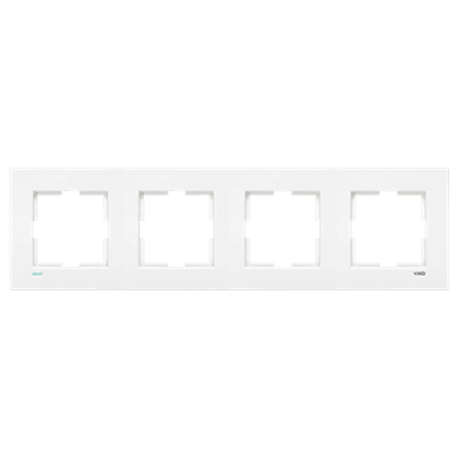 VİKO Karre Clean Dörtlü Antibakteriyel Çerçeve Beyaz - Hijyenik Seri