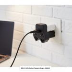 DE-PA 3'lü Golyat Topraklı Siyah Priz Çoklayıcı