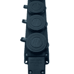 Orel 2107 Kauçuk Topraklı Dörtlü Grup Priz 1x16A Siyah