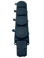 Orel 2107 Kauçuk Topraklı Dörtlü Grup Priz 1x16A Siyah