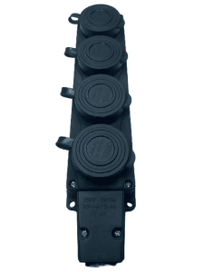 Orel 2107 Kauçuk Topraklı Dörtlü Grup Priz 1x16A Siyah