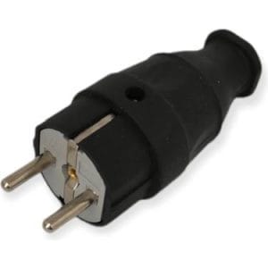 Orel 2101 1x16A Kauçuk Monofaze Erkek Fiş Siyah