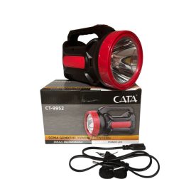 Güçlü aydınlatma sağlayan, taşınabilir Cata CT-9952 şarjlı LED el feneri.