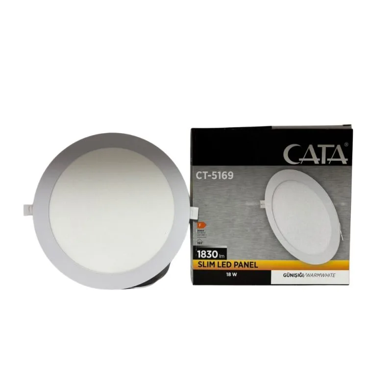 Asma tavan ve alçıpan uygulamaları için ideal, ince tasarımlı Cata 18W sıva altı slim LED panel aydınlatma.